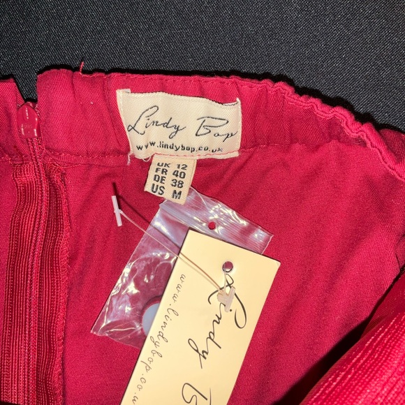 Lindy Bop Vintage Burgundy Midi Dress - Picture 14 of 16